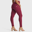 WRUP Curvy Fashion - Zip High Waisted - Full Length - Burgundy