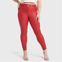 WRUP Curvy Faux Leather - High Waisted - Full Length - Red