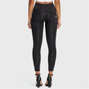 WRUP Denim - 3 Button High Waisted - Petite Length - Black + Black Stitching