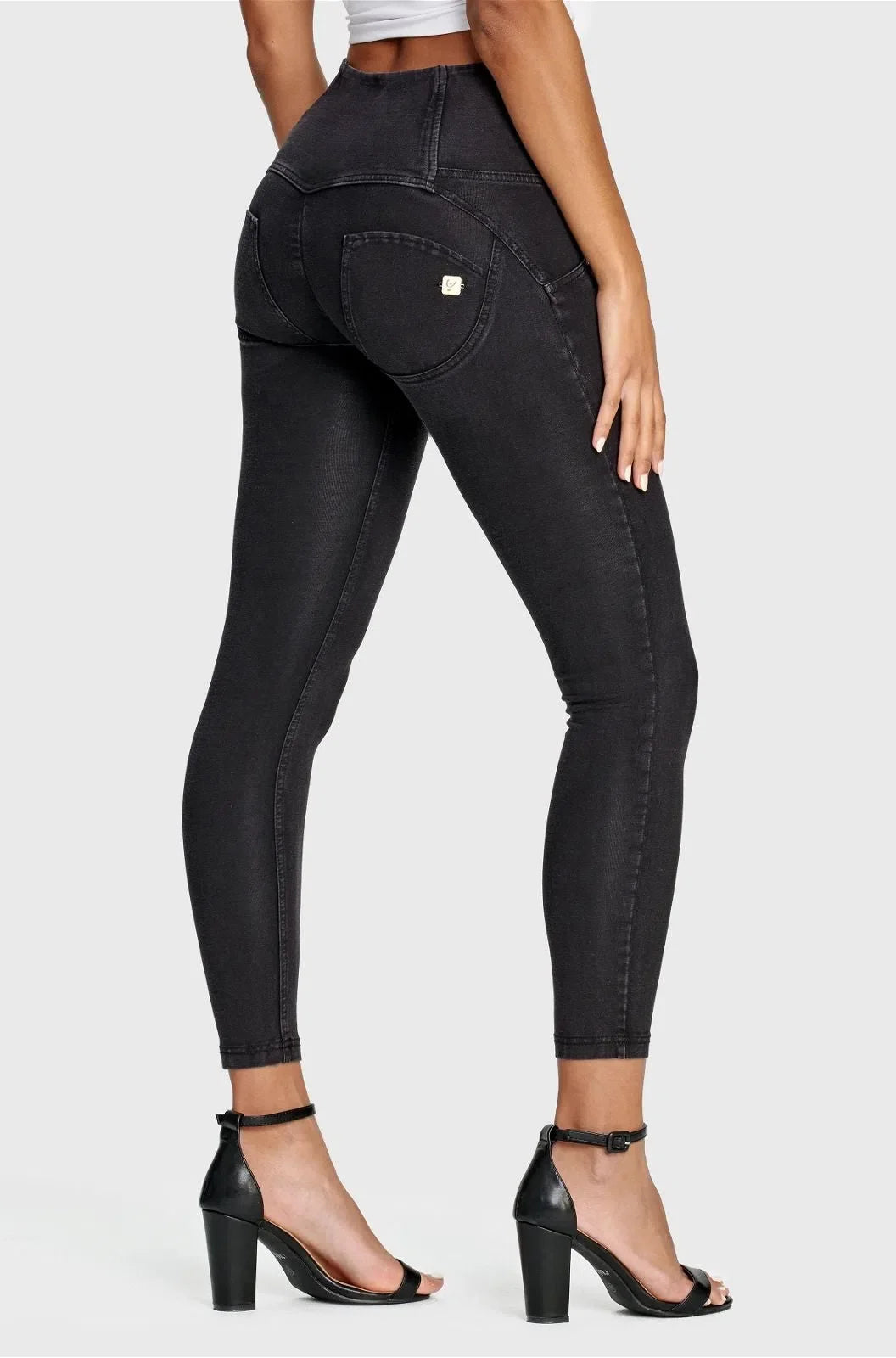 WR.UP® Denim - 3 Button High Waisted - Petite Length - Black + Black Stitching