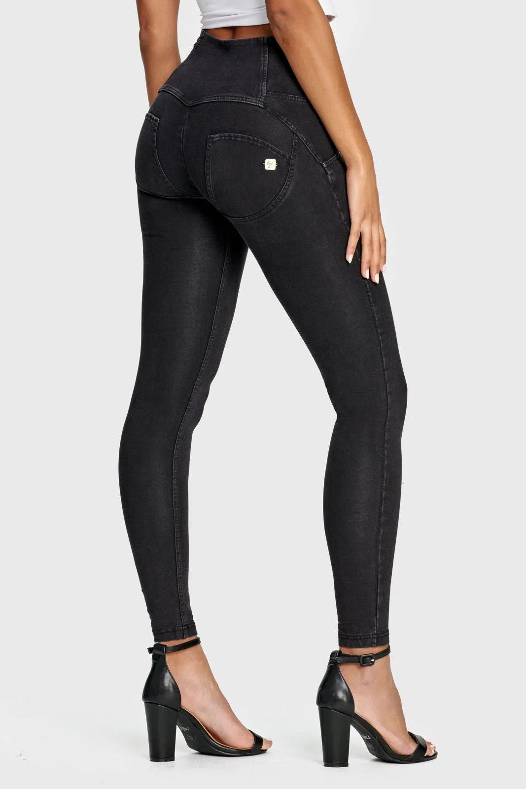 WR.UP® Denim - 3 Button High Waisted - Full Length - Black + Black Stitching 3