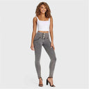 WRUP Denim - 3 Button High Waisted - Full Length - Grey + Yellow Stitching
