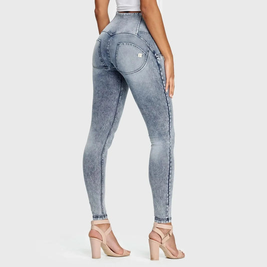 WRUP Denim - 3 Button High Waisted - Full Length - Stonewash