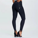 WRUP Denim - High Waisted - Petite Length - Black + Black Stitching