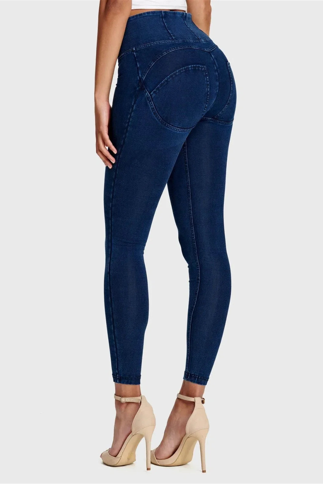 WR.UP® Denim - High Waisted - Petite Length - Dark Blue + Blue Stitching 2