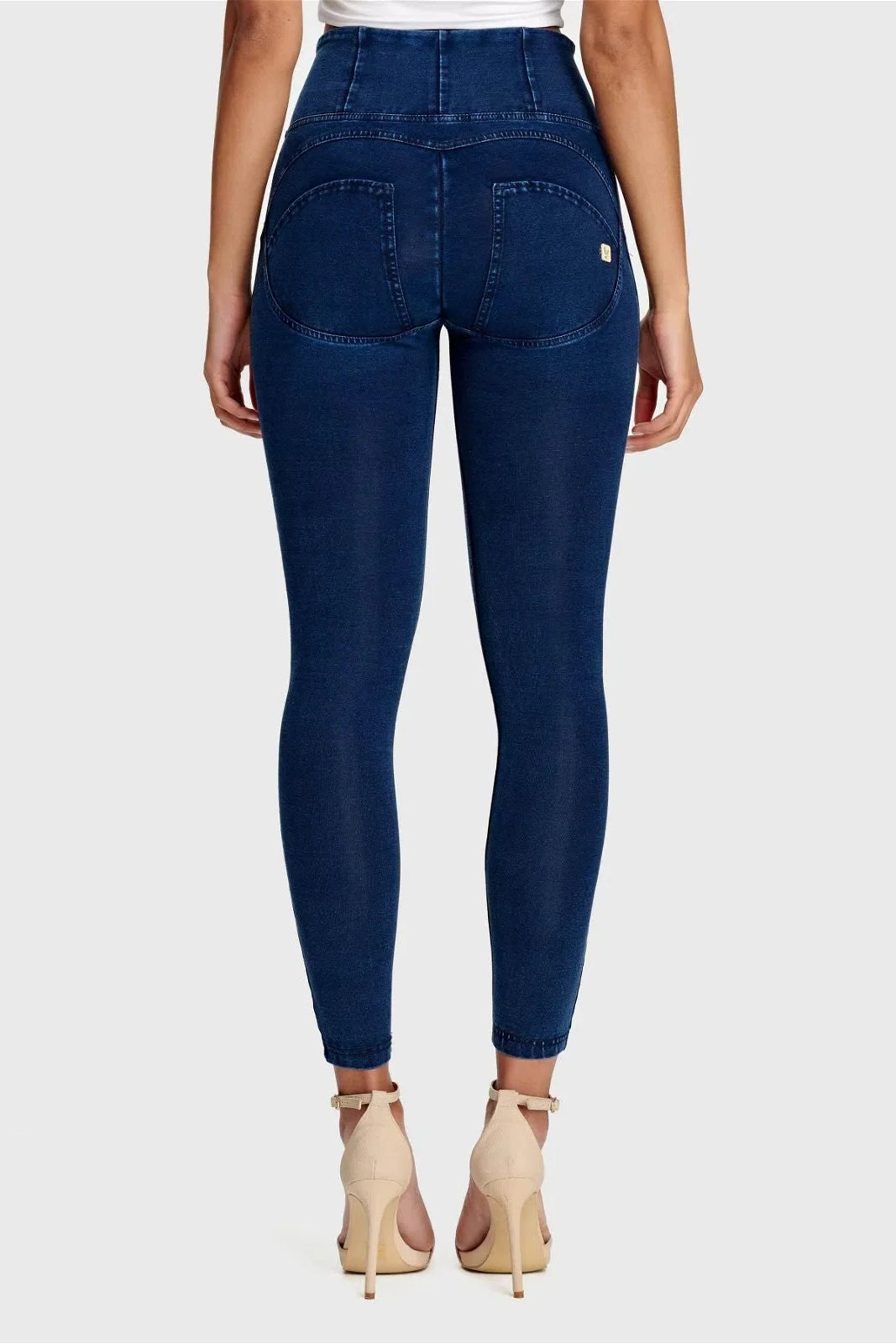 WR.UP® Denim - High Waisted - Petite Length - Dark Blue + Blue Stitching 3