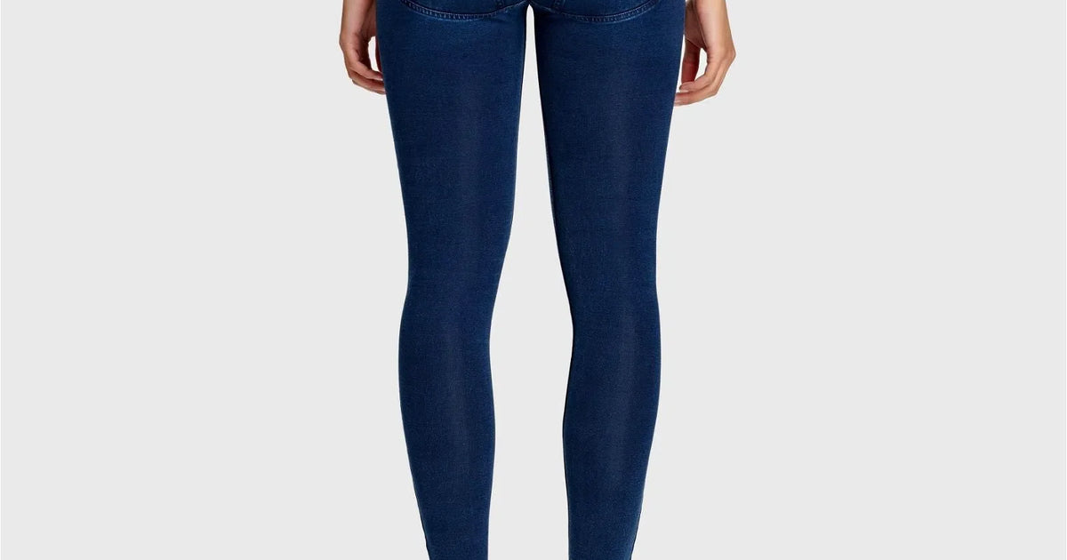 Dark Blue + Blue Stitching High Waisted Petite Length WRUP