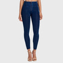 WRUP Denim - High Waisted - Petite Length - Dark Blue + Blue Stitching