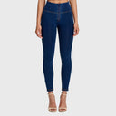 WRUP Denim - High Waisted - Petite Length - Dark Blue + Yellow Stitching