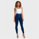 WRUP Denim - High Waisted - Petite Length - Dark Blue + Yellow Stitching