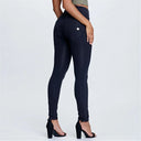 WRUP Denim - High Waisted - Full Length - Black + Black Stitching
