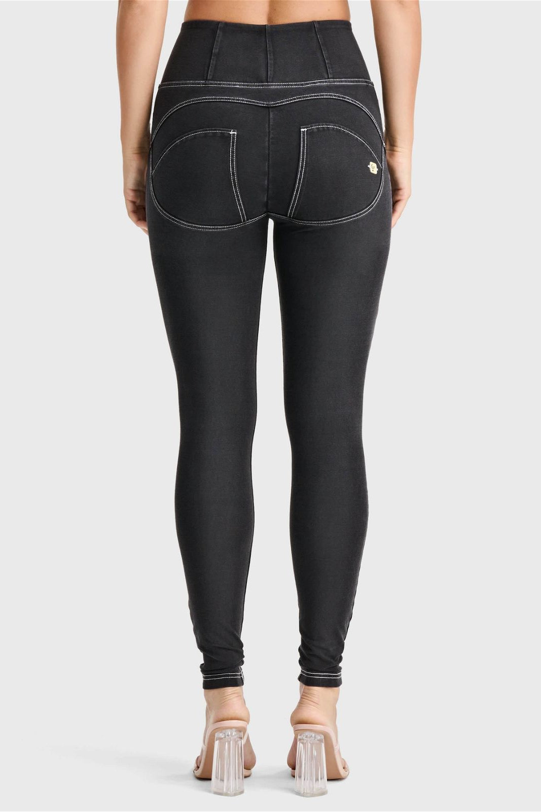 WR.UP® Denim - High Waisted - Full Length - Black + White Stitching 3