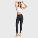 WRUP Denim - High Waisted - Full Length - Black + White Stitching