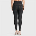 WRUP Denim - High Waisted - Full Length - Black + Yellow Stitching