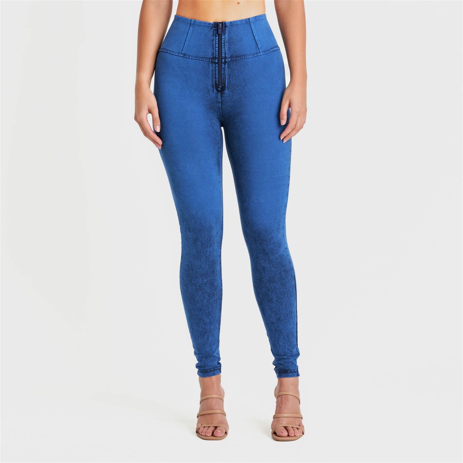 WR.UP® Denim - High Waisted - Full Length - Cobalt Blue + Blue Stitching 2