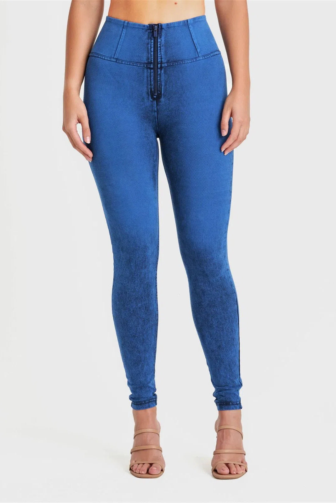 WR.UP® Denim - High Waisted - Full Length - Cobalt Blue + Blue Stitching 2