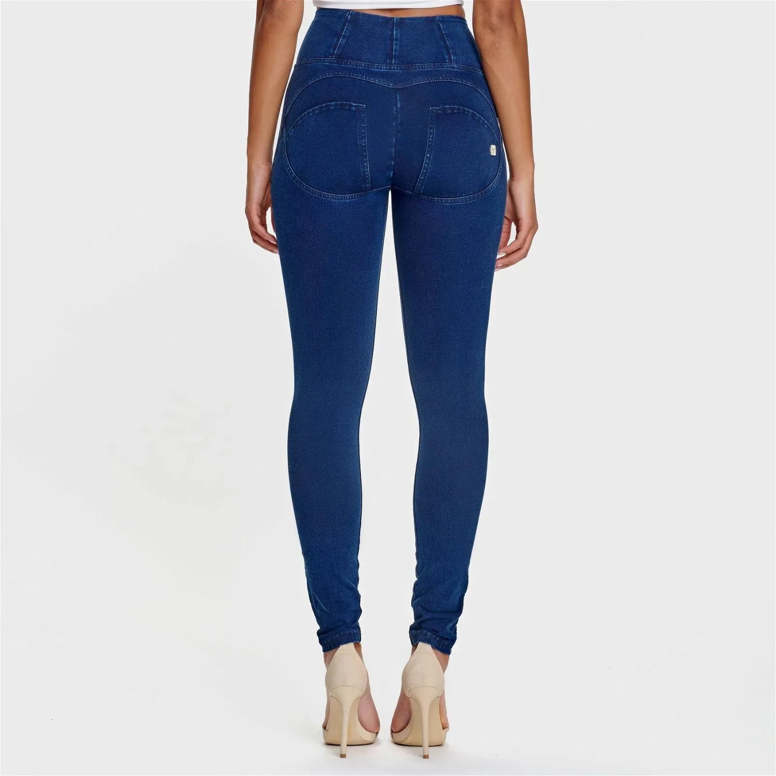 Dark Blue + Blue Stitching High Waisted Full Length WRUP Dark Blue + Blue Stitching High Waisted Full Length WRUP