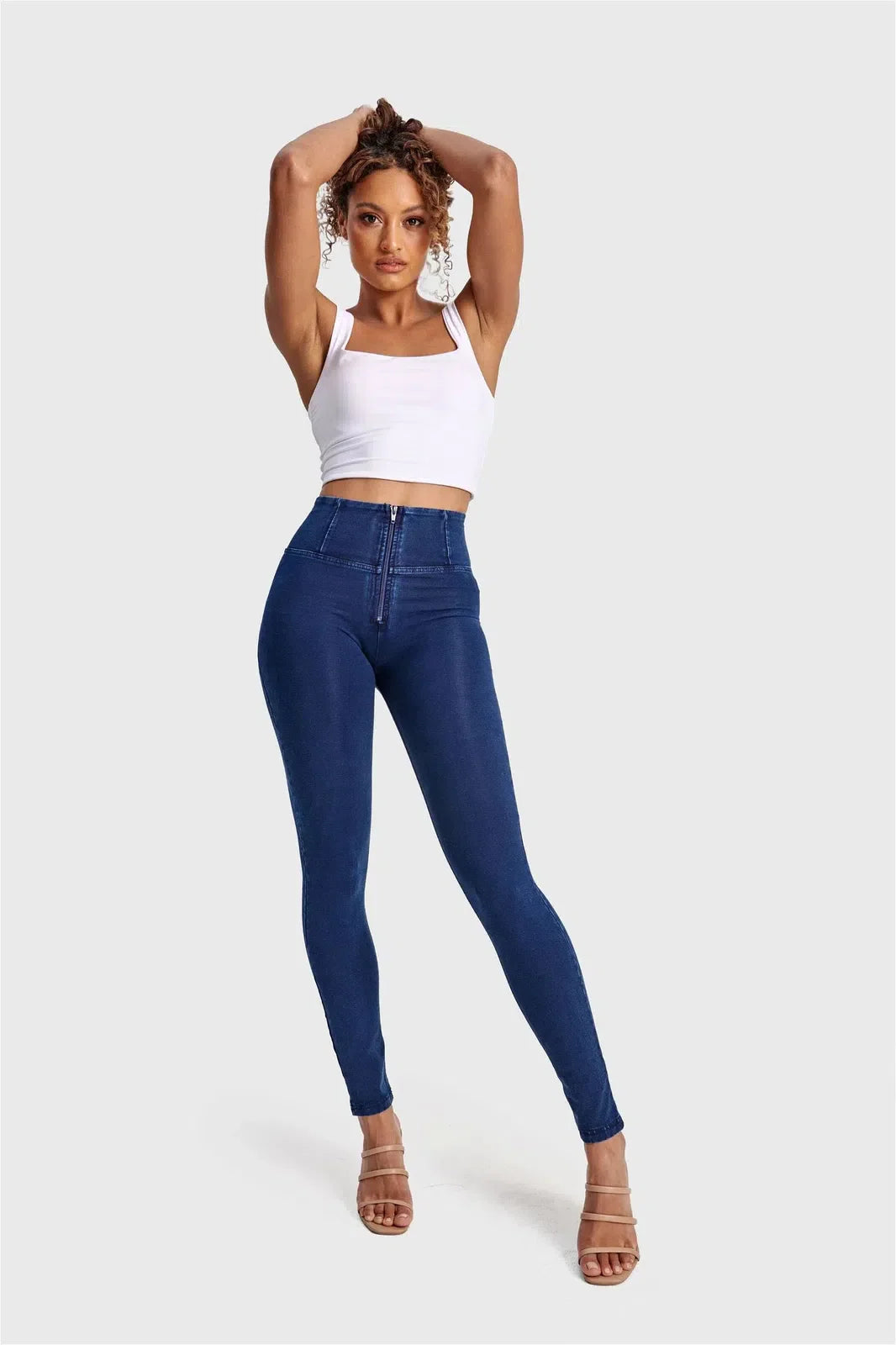 WRUP Denim - High Waisted - Full Length - Dark Blue + Blue