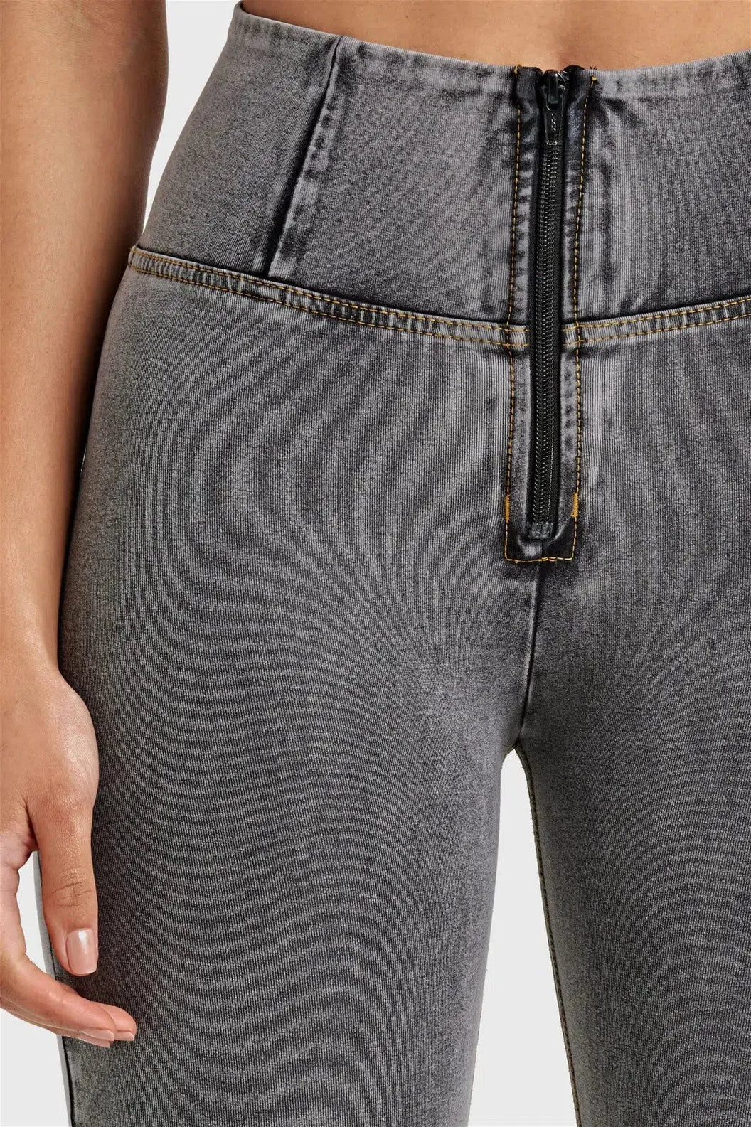 Double Layer Denim Jeans (P002-GREY-PINK)