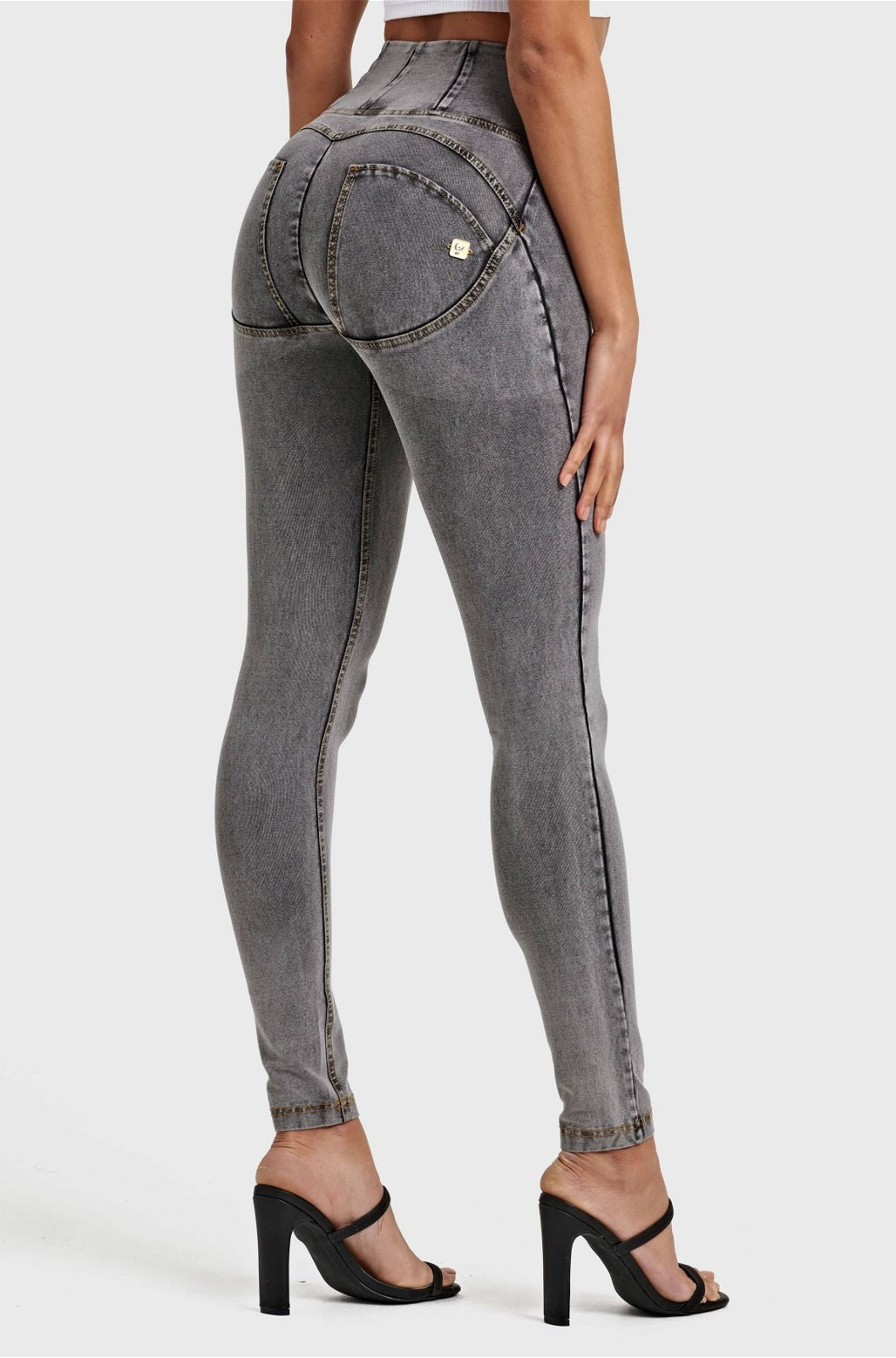 WR.UP® Denim - High Waisted - Full Length - Grey + Yellow Stitching