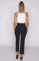 WRUP Denim - High Waisted - Kick Flare - Black + Black Stitching