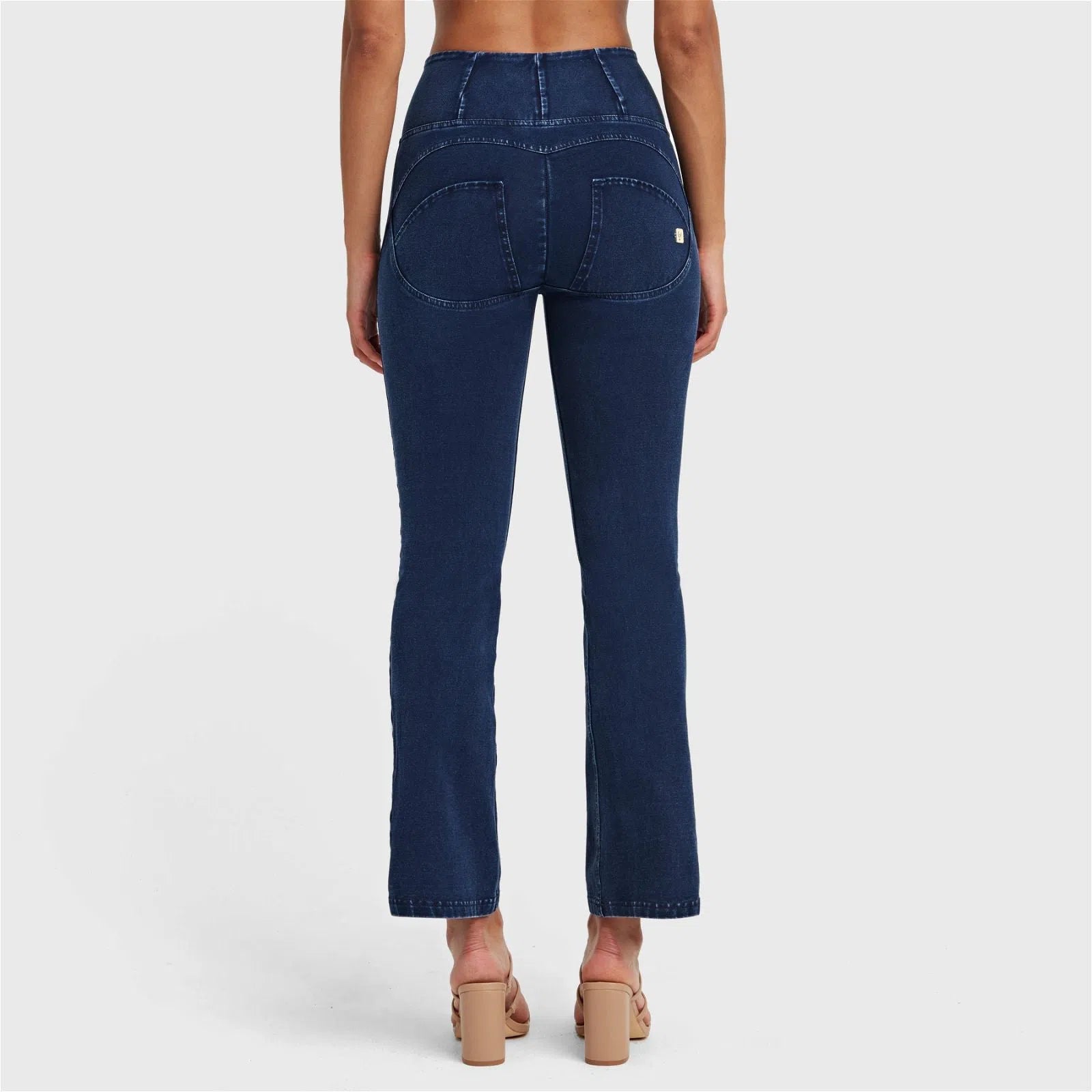 WR.UP® Denim - High Waisted - Petite Flare - Dark Blue + Blue Stitching 3