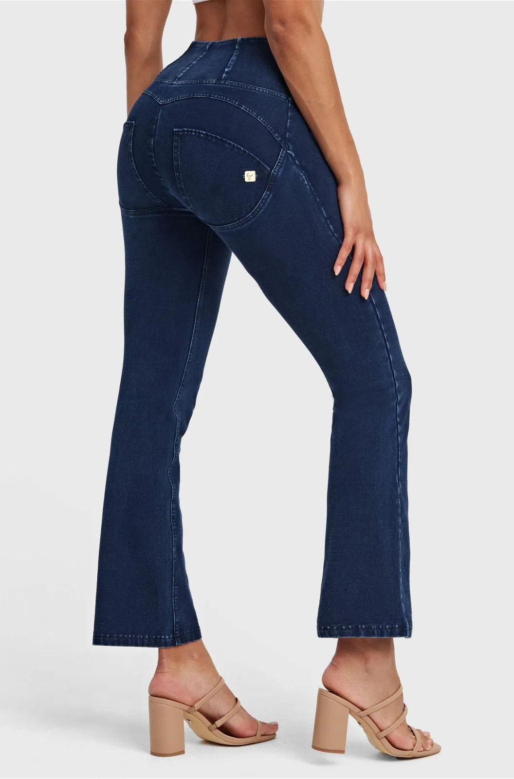 WR.UP® Denim - High Waisted - Petite Flare - Dark Blue + Blue Stitching