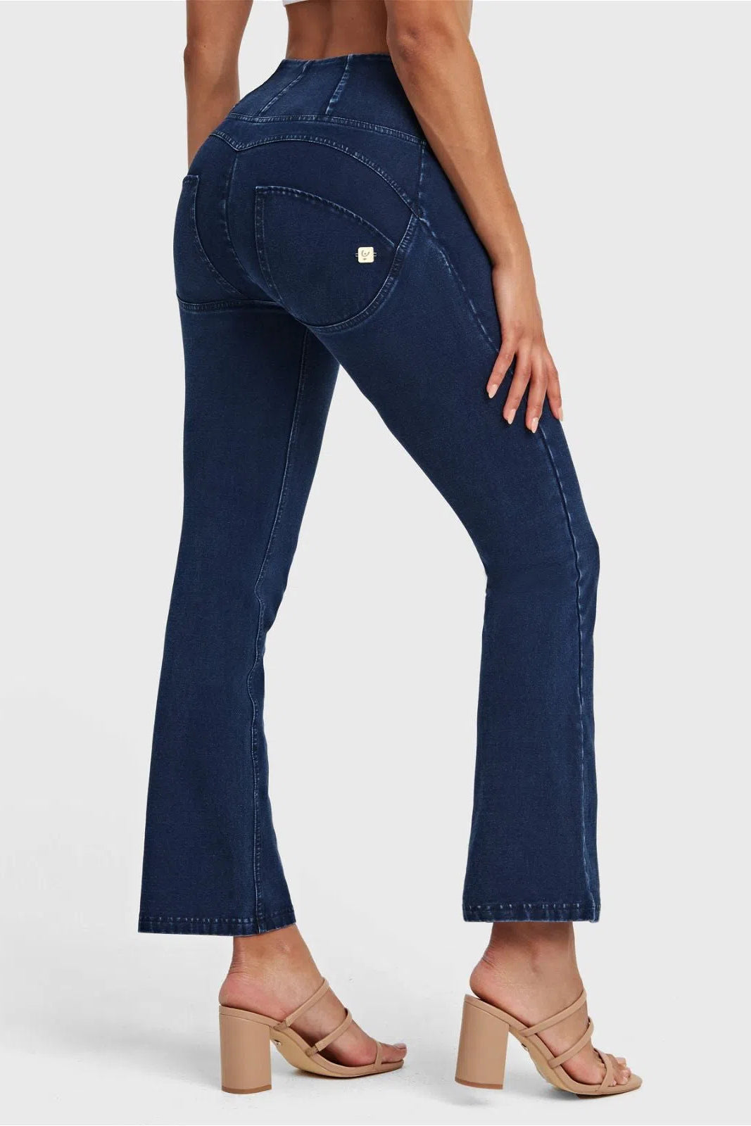 WR.UP® Denim - High Waisted - Petite Flare - Dark Blue + Blue Stitching 1