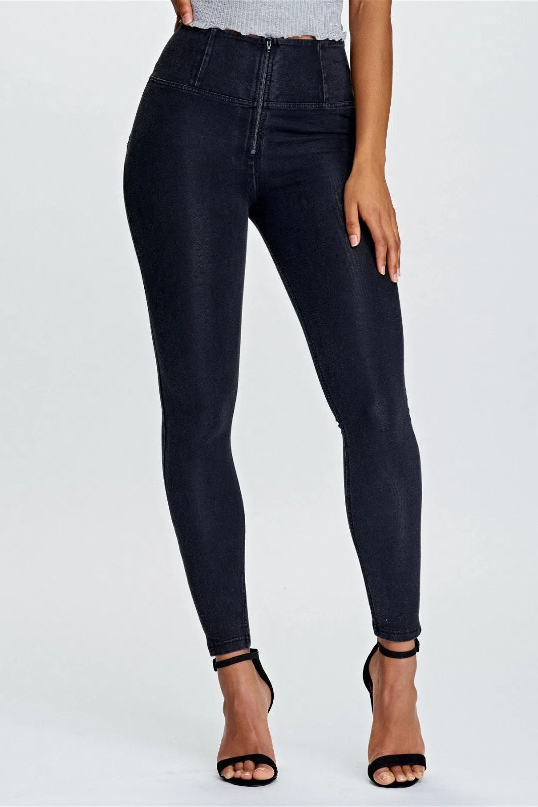 WR.UP® Denim - High Waisted - Petite Length - Black + Black Stitching 3