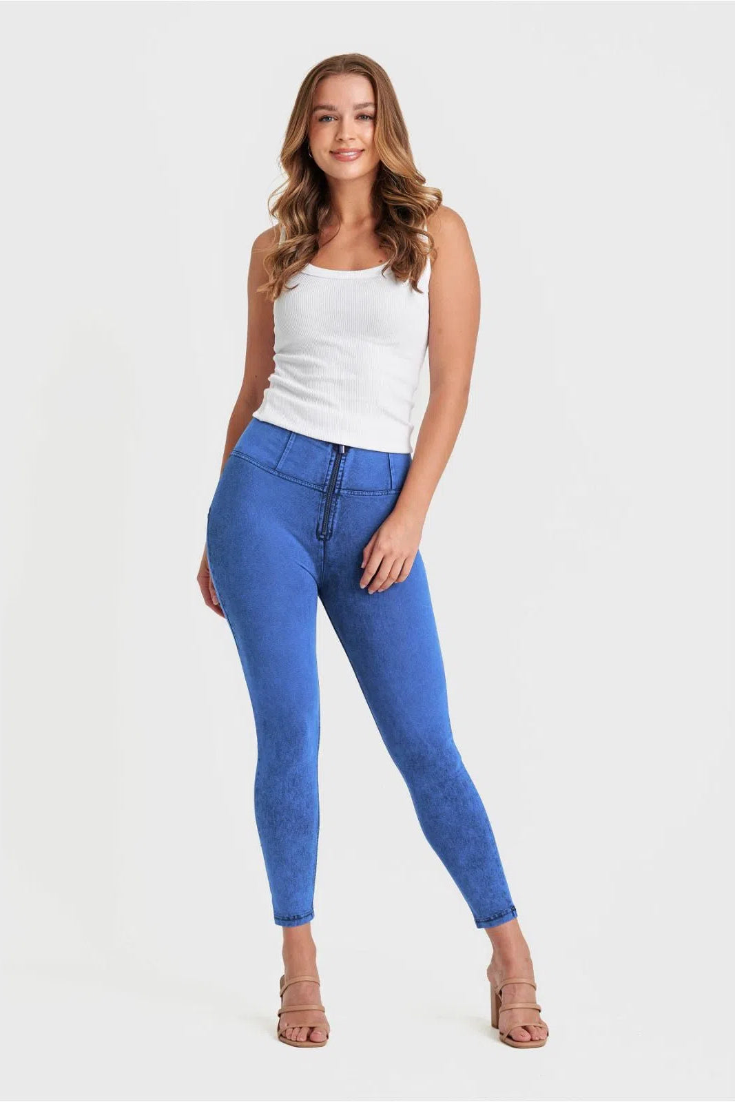 WR.UP® Denim - High Waisted - Petite Length - Cobalt Blue + Blue Stitching 2