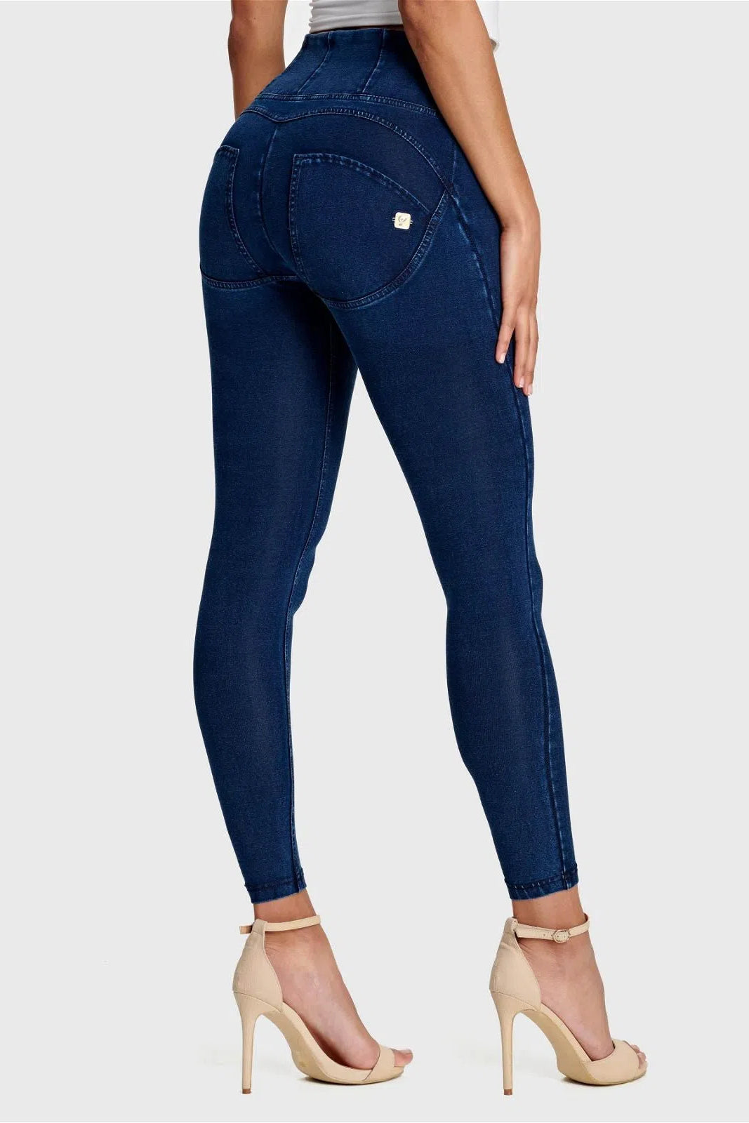 WR.UP® Denim - High Waisted - Petite Length - Dark Blue + Blue Stitching 1