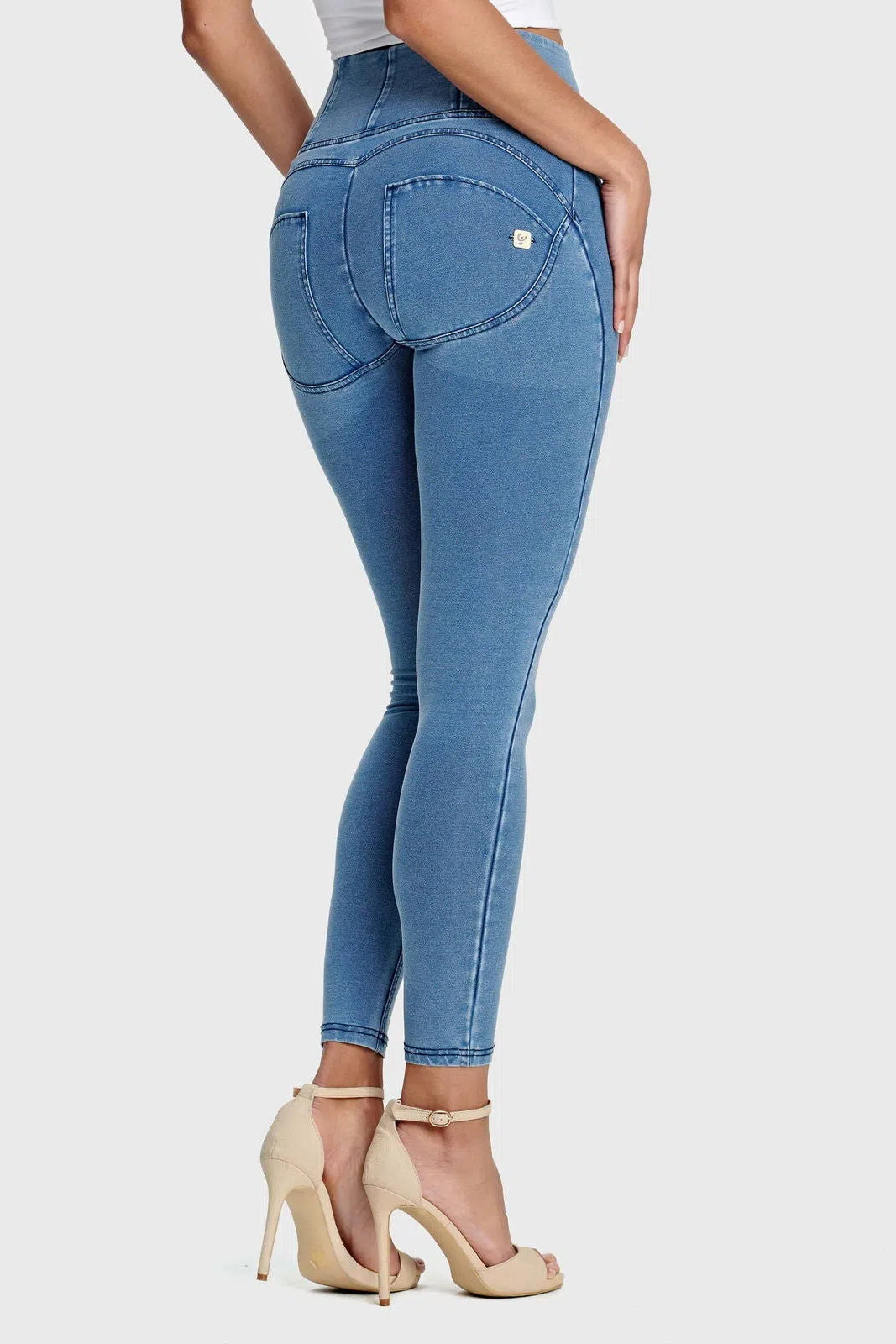 WR.UP® Denim - High Waisted - Petite Length - Light Blue + Blue Stitching 2