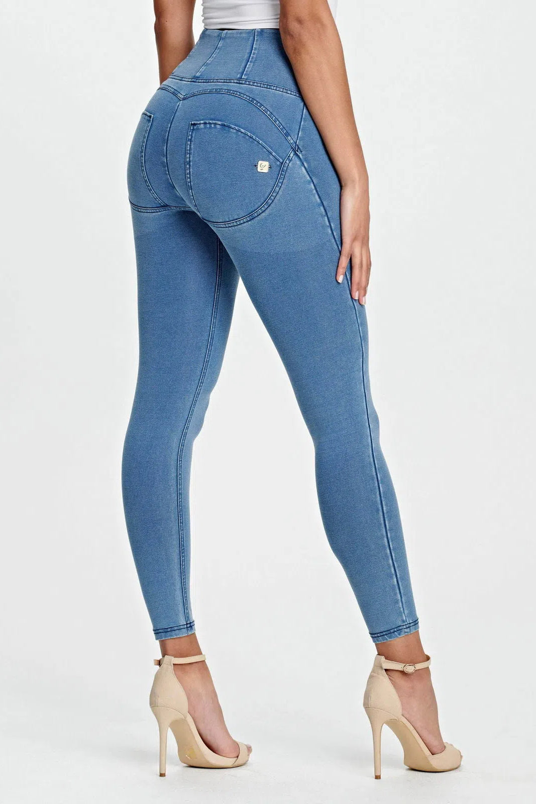 WR.UP® Denim - High Waisted - Petite Length - Light Blue + Blue Stitching 1