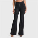 WRUP Denim - High Waisted - Super Flare - Black + Black Stitching