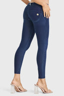 WRUP Denim - Low Rise - Petite Length - Dark Blue + Blue Stitching