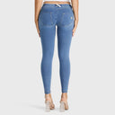 WRUP Denim - Low Rise - Petite Length - Light Blue + Yellow Stitching
