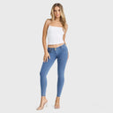 WRUP Denim - Low Rise - Petite Length - Light Blue + Yellow Stitching