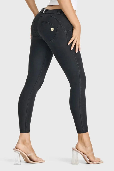 WRUP Denim Low Rise Full Length Black Black Stitching