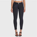 WRUP Denim - Mid Rise - Petite Length - Black + Black Stitching