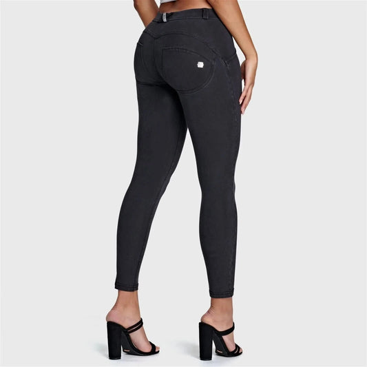 WRUP Denim - Mid Rise - Ankle Length - Black + Black Stitching