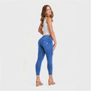 WRUP Denim - Mid Rise - Petite Length - Cobalt Blue + Blue Stitching