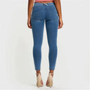 WRUP Denim - Mid Rise - Petite Length - Light Blue + Yellow Stitching