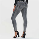 WRUP Denim - Mid Rise - Full Length - Grey + Yellow Stitching