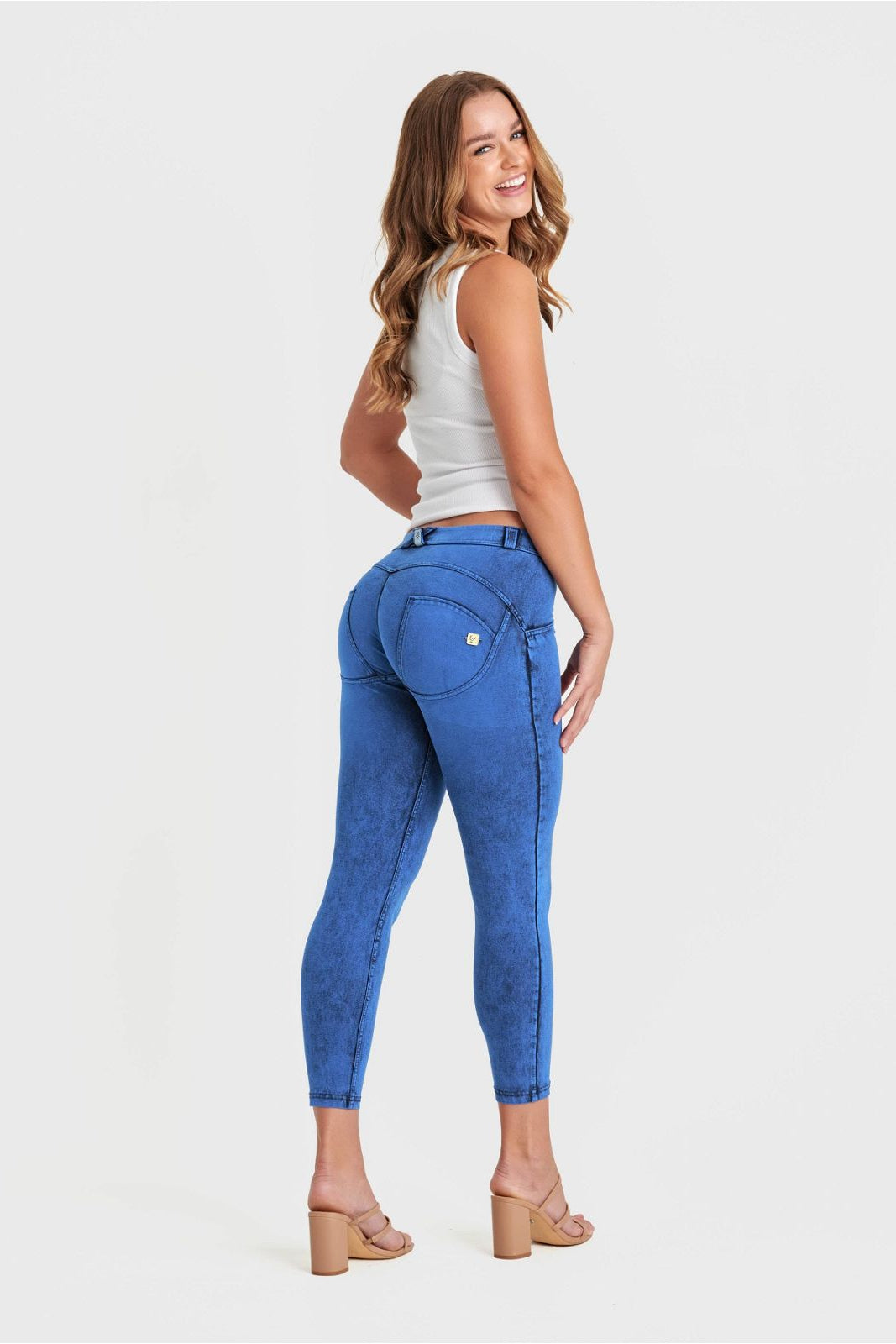 WR.UP® Denim - Mid Rise - Petite Length - Cobalt Blue + Blue Stitching 2