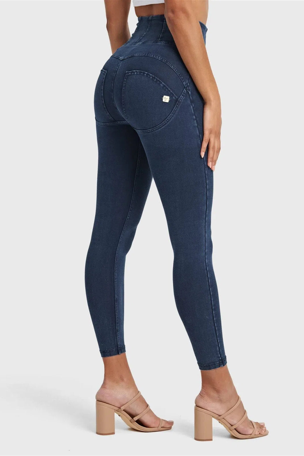 WR.UP® Denim With Front Pockets - Super High Waisted - Petite Length - Dark Blue + Blue Stitching 3