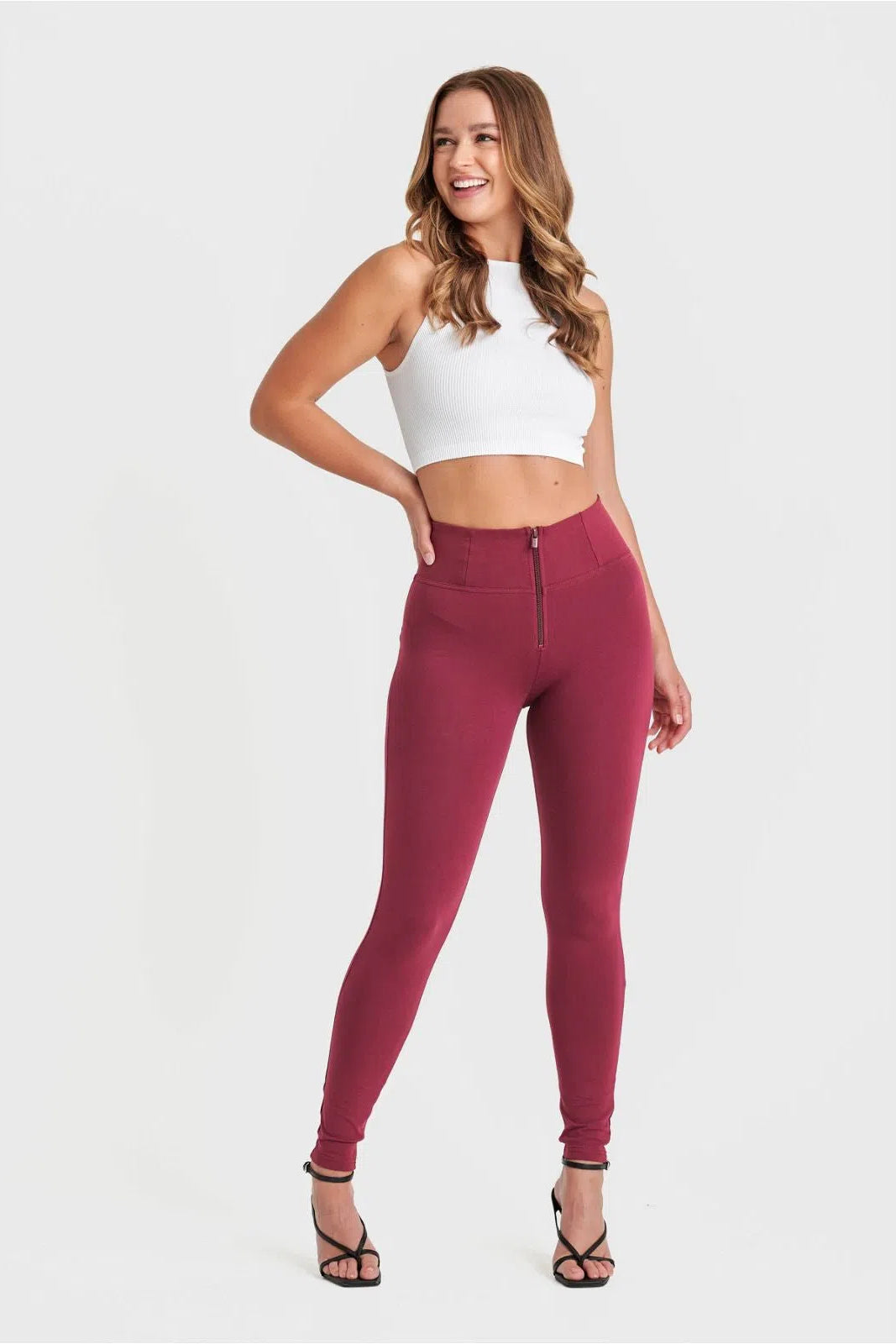 WR.UP® Fashion - High Waisted - Full Length - Burgundy 1