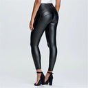 WRUP Faux Leather - High Waisted - Petite Length - Black