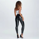 WRUP Faux Leather - High Waisted - Petite Length - Black