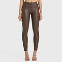 WRUP Faux Leather - High Waisted - Petite Length - Chocolate