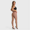 WRUP Faux Leather - High Waisted - Petite Length - Mocha